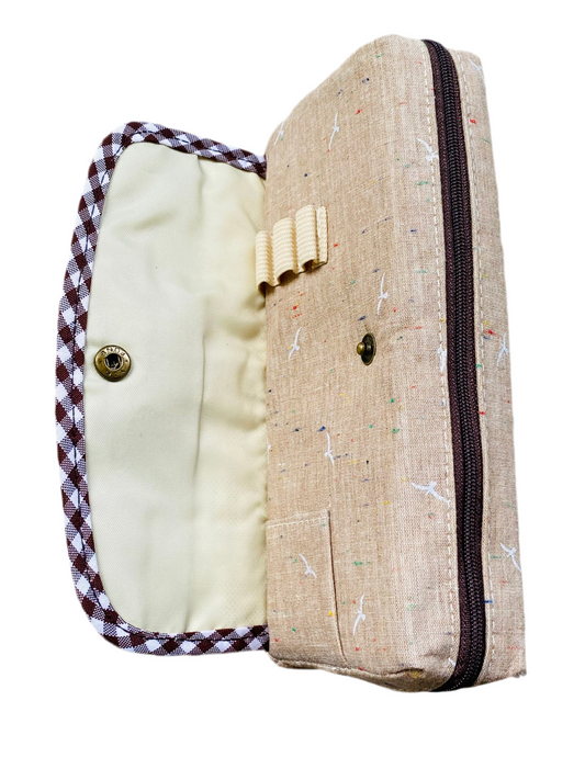 Trendy Lock Style with Key Kids Geometry Retro Zip Pouch for Boys & Girls