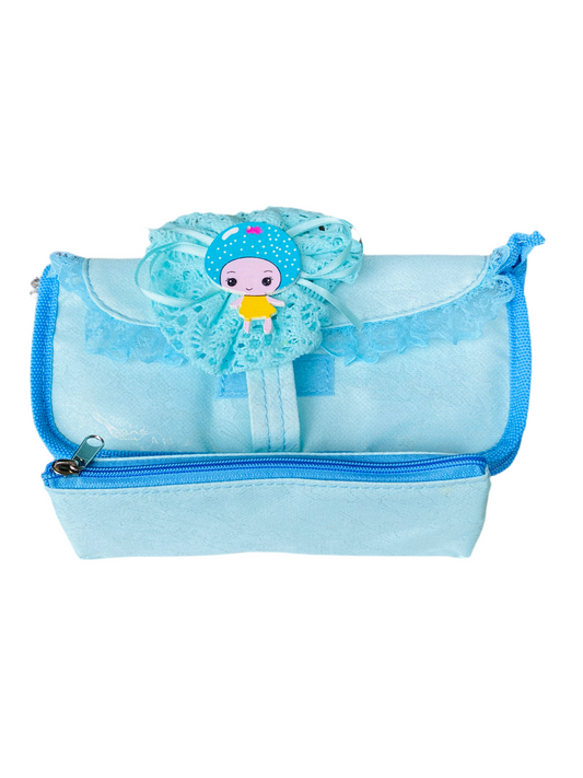 Beautiful Blue Doll Girls Pouch | Zipper Pouch Case for Girls