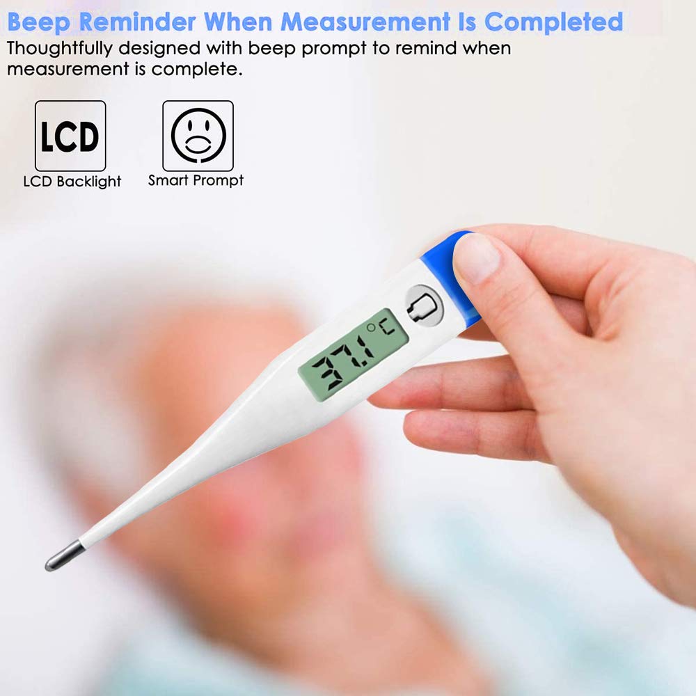 HK-901 | Digital Thermometer | Accurate, Fast, Easy to Read Digital Body Thermometers Adult Medical Digital LCD Temporal Thermometer Oral, Rectal, Underarm Thermometer Waterproof Basal Thermometer for Adults, Baby or Kids or Pet