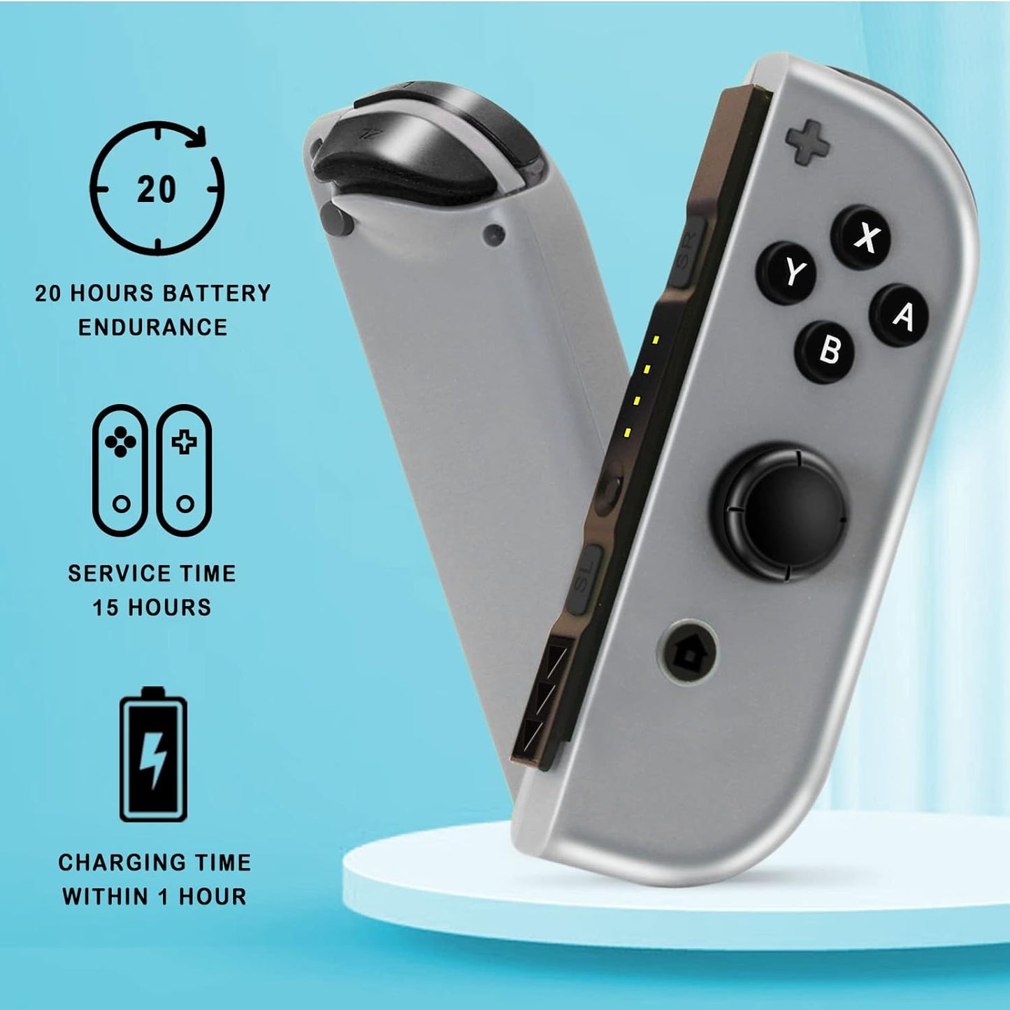 Joy Cons for Switch Nintendo, Replacement for Nintendo Switch Controller, Wireless Left and Right Joy Cons for Switch Nintendo Support Dual Vibration/Wake-up/Screenshot