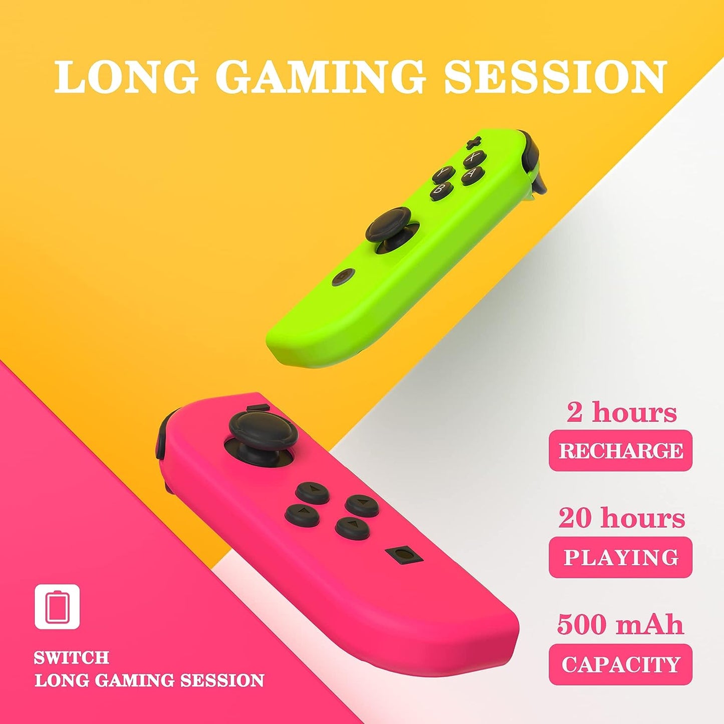 Joy Cons for Switch Nintendo, Replacement for Nintendo Switch Controller, Wireless Left and Right Joy Cons for Switch Nintendo Support Dual Vibration/Wake-up/Screenshot