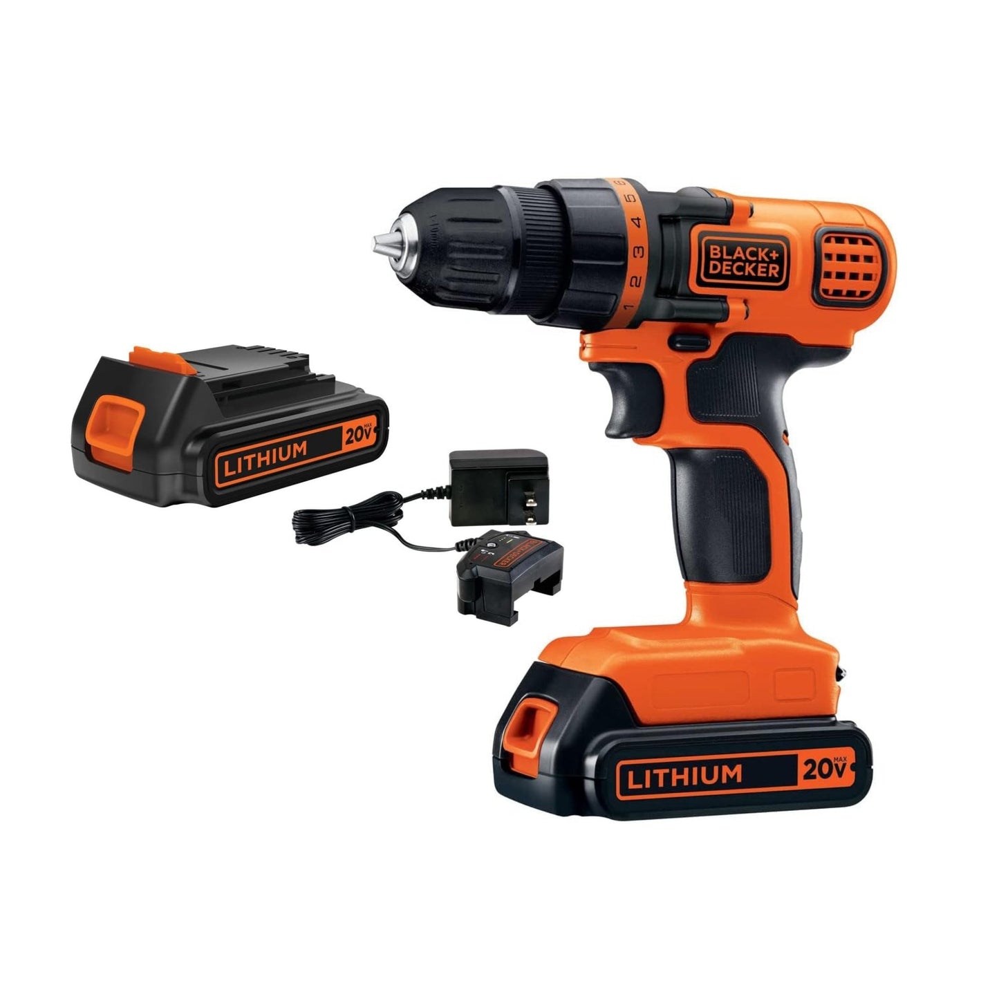 BLACK+DECKER 20V MAX 68-Piece Cordless Drill and Home Tool Project Kit with Tool Storage Bag (LDX120PK)