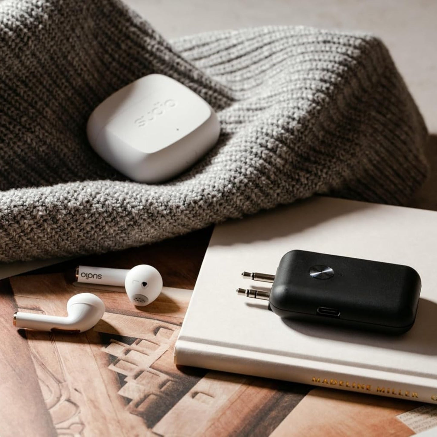 Sudio Flyg Bluetooth Audio Transmitter/Adapter 3.5 mm to Bluetooth for Portable Gaming Devices, In-Flight Entertainment and TV (Black)