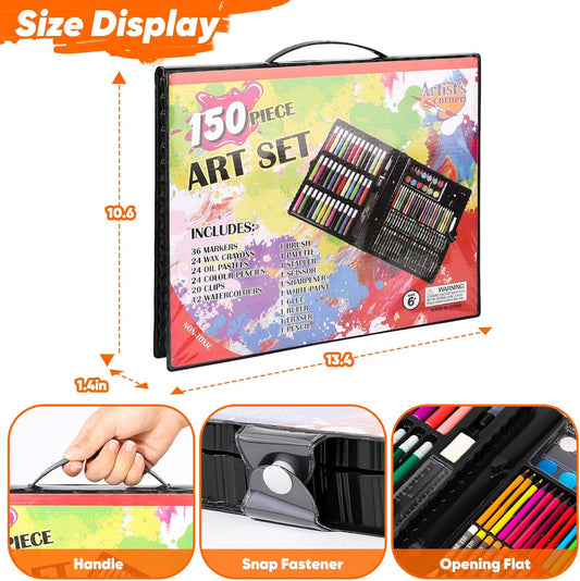 Art Supplies, 150-Pack Art Set Drawing Supplies Painting Art Kits, Arts and Crafts for Kids Ages 6-8 9-12, Drawing Set for Girls Ages 8-12, Creative Gift Art Box for Kids Girls Boys Adults