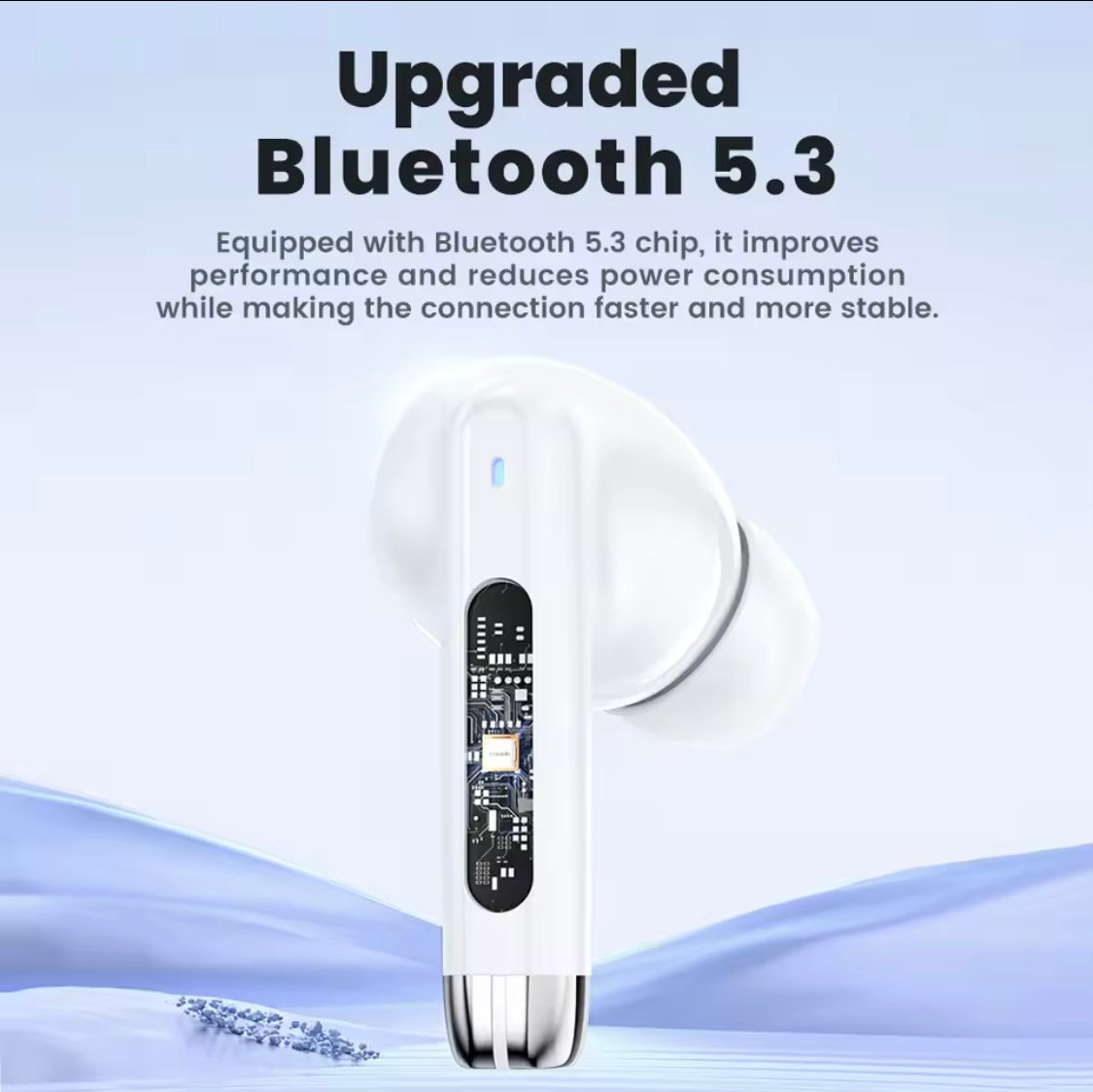 Toocki 58B LED Digital TWS Bluetooth 5.3 Wireless Earphones Panoramic Hifi Stereo Headphones Waterproof Sports Headsets With Mic (White)