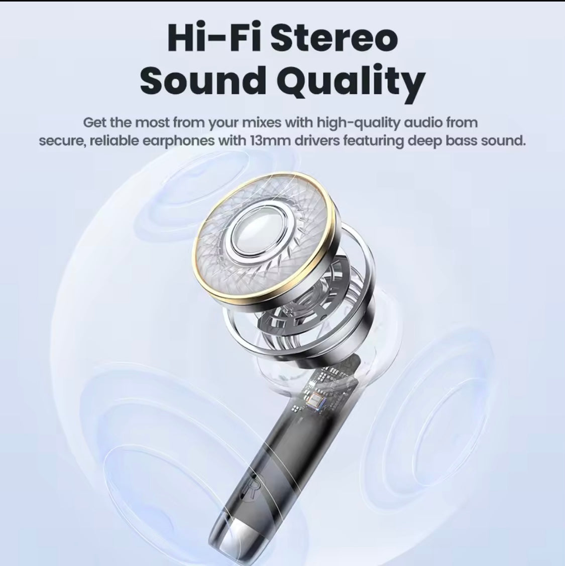 Toocki 58B LED Digital TWS Bluetooth 5.3 Wireless Earphones Panoramic Hifi Stereo Headphones Waterproof Sports Headsets With Mic (White)