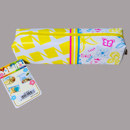 Cute Style Pack: Purple & Yellow Patterned Pencil Cases / Utility Pouches