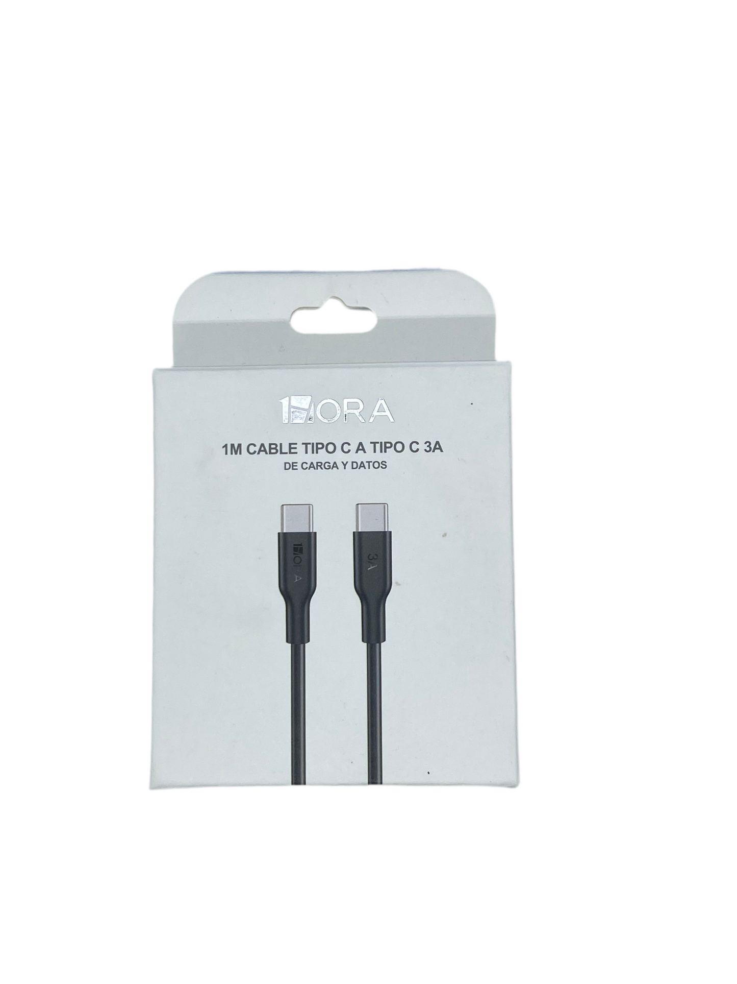 1HORA 3A 1m USB Type-C to USB Type-C Fast Charging and Data Sync TPE Cable - White