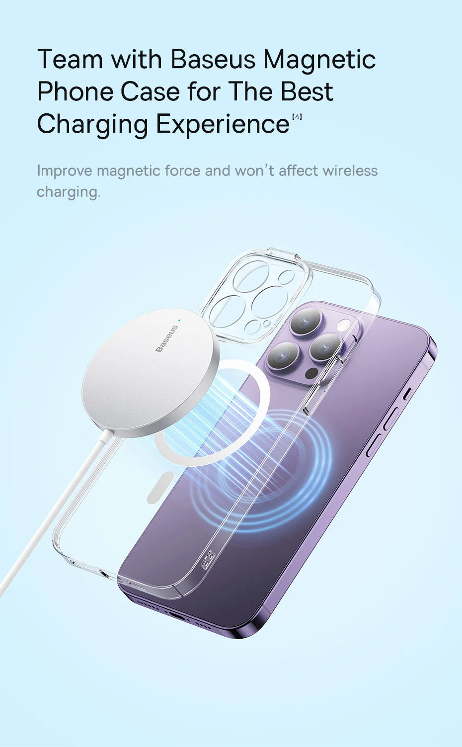 Baseus Simple Mini3 Magnetic Wireless Charger 15W - Black