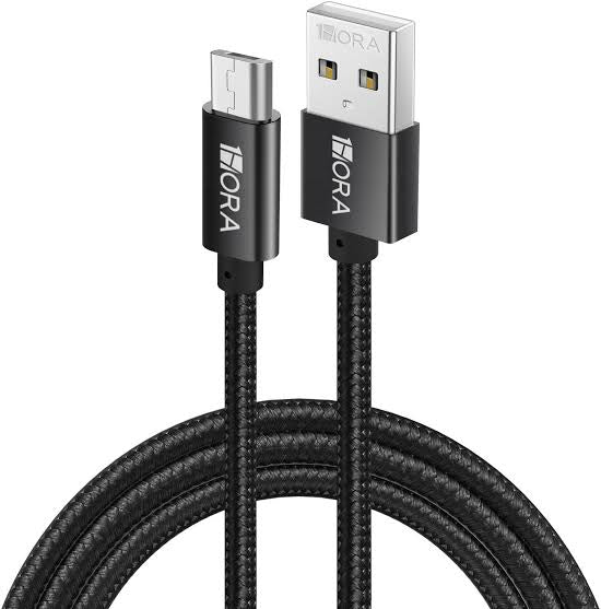 1HORA 2.4A 1m USB-A to Micro USB Fast Charging and Data Sync Nylon Braided Cable
