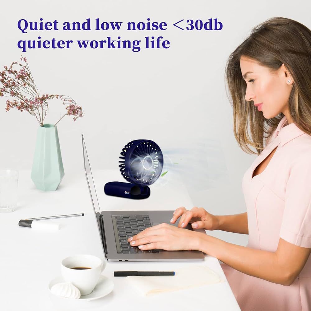 Mini Handheld Fan Foldable Personal Portable Fan with 5 Speed (Deep Sea Blue)