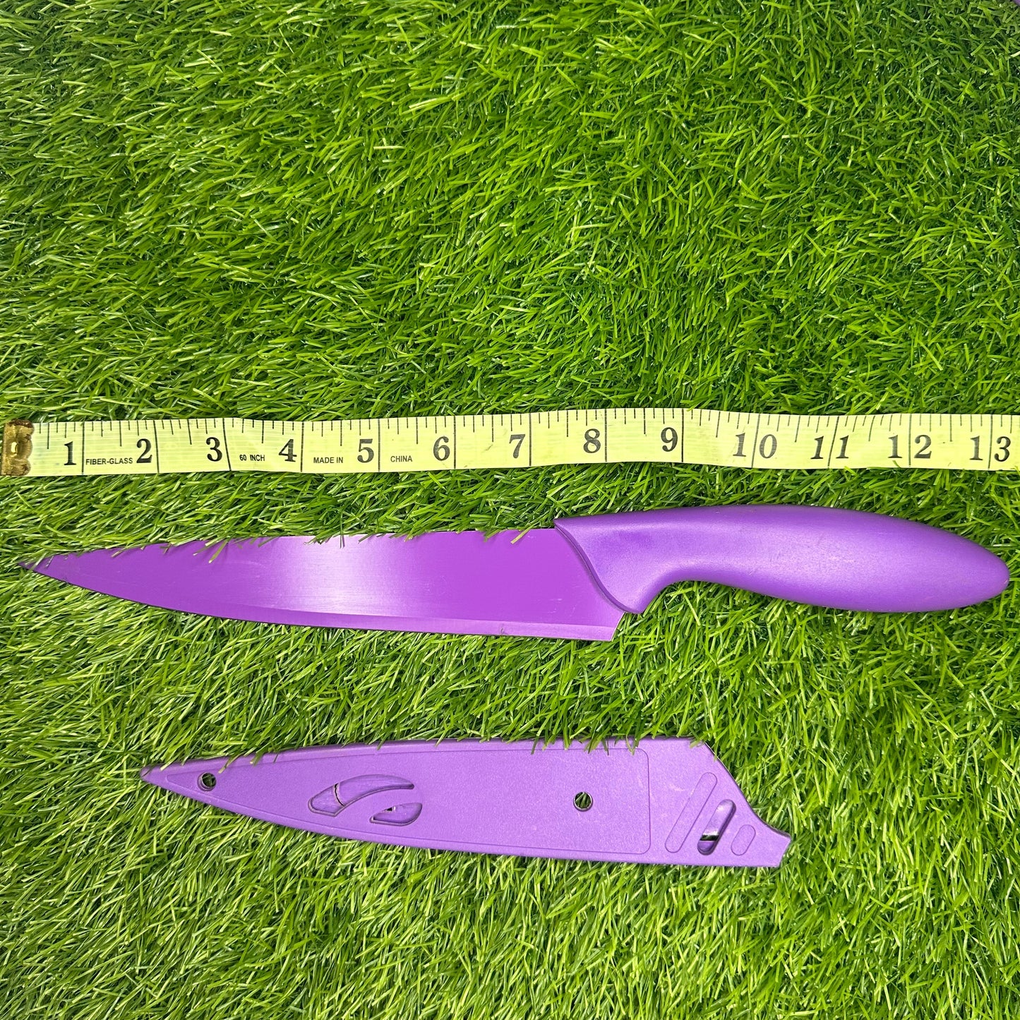 3Pcs 13" Long Multi-Purpose Anti Rust Coating Chef Knife Kitchen Essentials, Regular, Solid Color Sharp Blade Knives