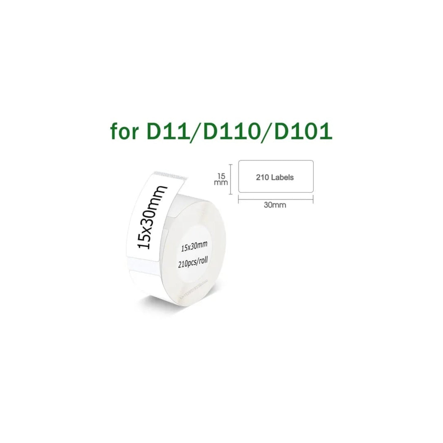 1PCS Label Printer Roll Adhesive Sticker Niimbot D101 D11 D110 Label Tape Paper 15*30mm,15*50mm,12*22mm,12*30mm,12*40mm Waterproof White Labels Roll Paper for Niimbot Label Maker