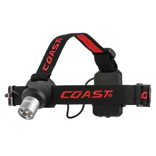 COAST® HL5 175 Lumen Utility LED Headlamp with Hinged Beam Adjustment and Hard Hat Compatibility, black