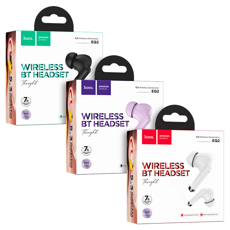 HOCO EQ2 True Wireless ANC Noise Reduction Bluetooth 5.3 Headset Built-InMicrophone Touch Control EarbudsStereo In-ear headphones