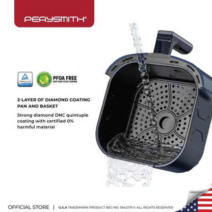 PerySmith 4.2L 3D Air Fryer Ecohealth II Series PS1530 Imported Air Fryer Oil-free Electric Air Fryer Multifunctional Cooking