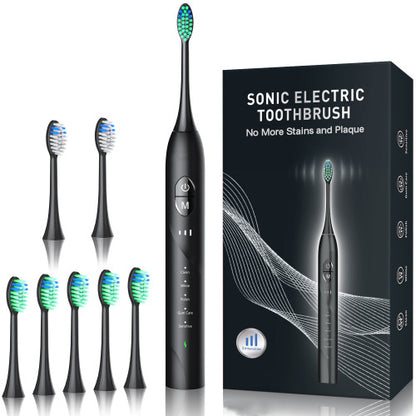 BAOVERI Electric Toothbrush with 8 Brush Heads for Adults&Kids, Ultrasonic Electric Toothbrushes, 5 Modes & 3 Intensity Levels