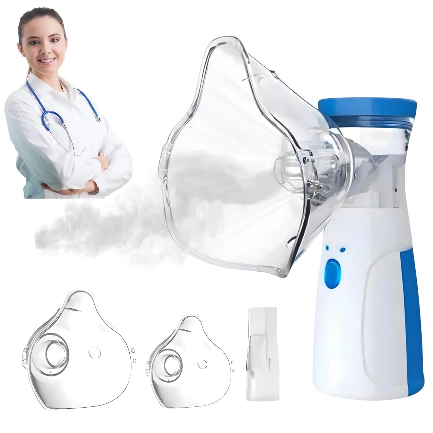 Nebulizer - Portable Mesh Nebulizer for Adults & Kids, Handheld Nebulizer with Low Noise, Fast Mist Therapy for Cough, Cold & Asthma, Portable Nebulizer for Home Use, Nebulizer, Mesh Inhalators