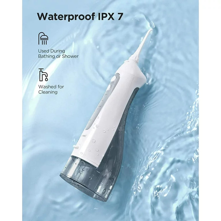 Fairywill Water Flosser Cordless Rechargeable  Dental Oral Irrigator with 3 Modes,8 Jet Tips 300ml Water Tank