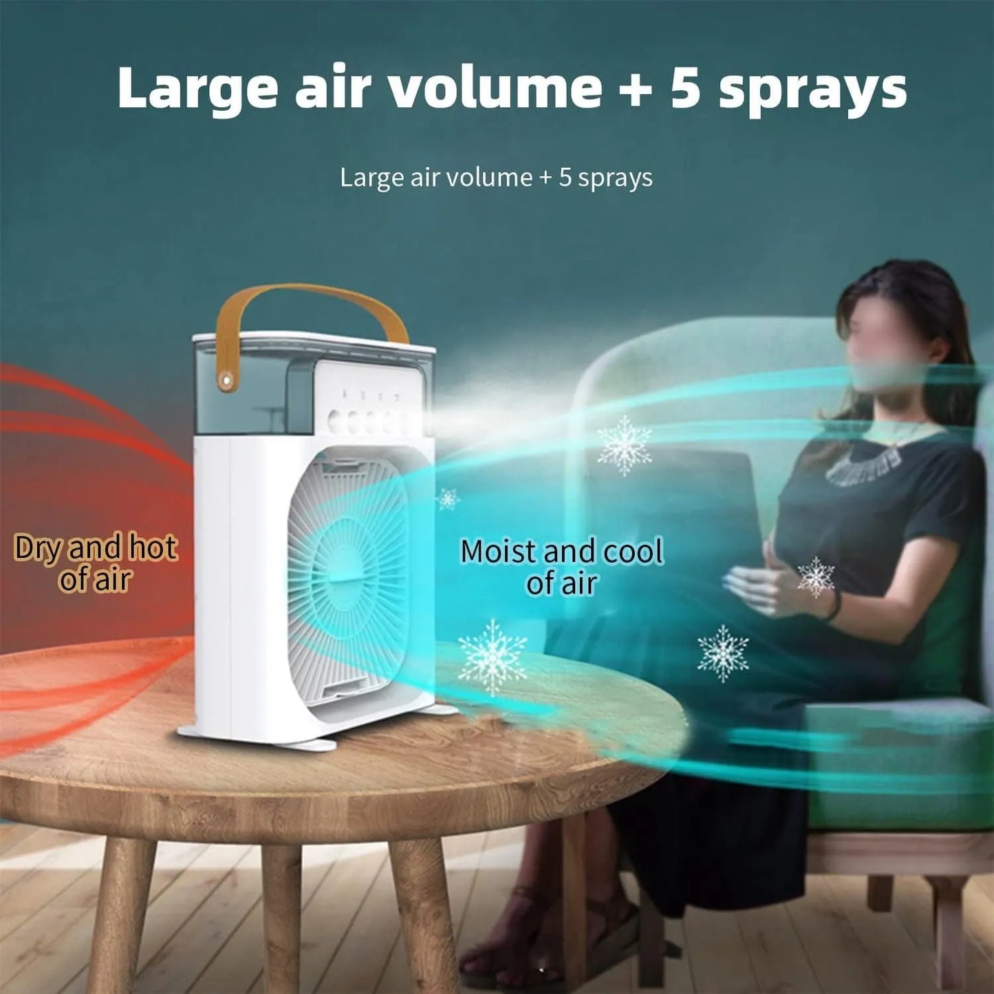 4 In 1 Fan Air Cooler with Humidifier & Night Light | Mist Fan
