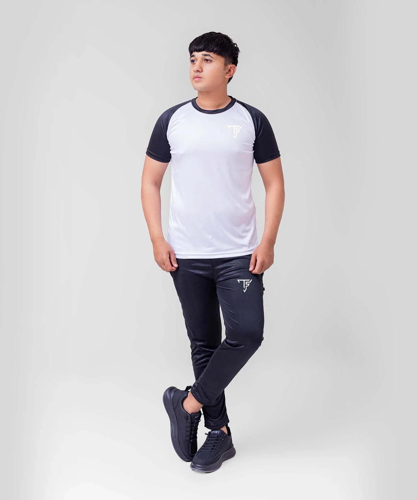 Men’s Premium Black & White Sportswear Tracksuit For Summer