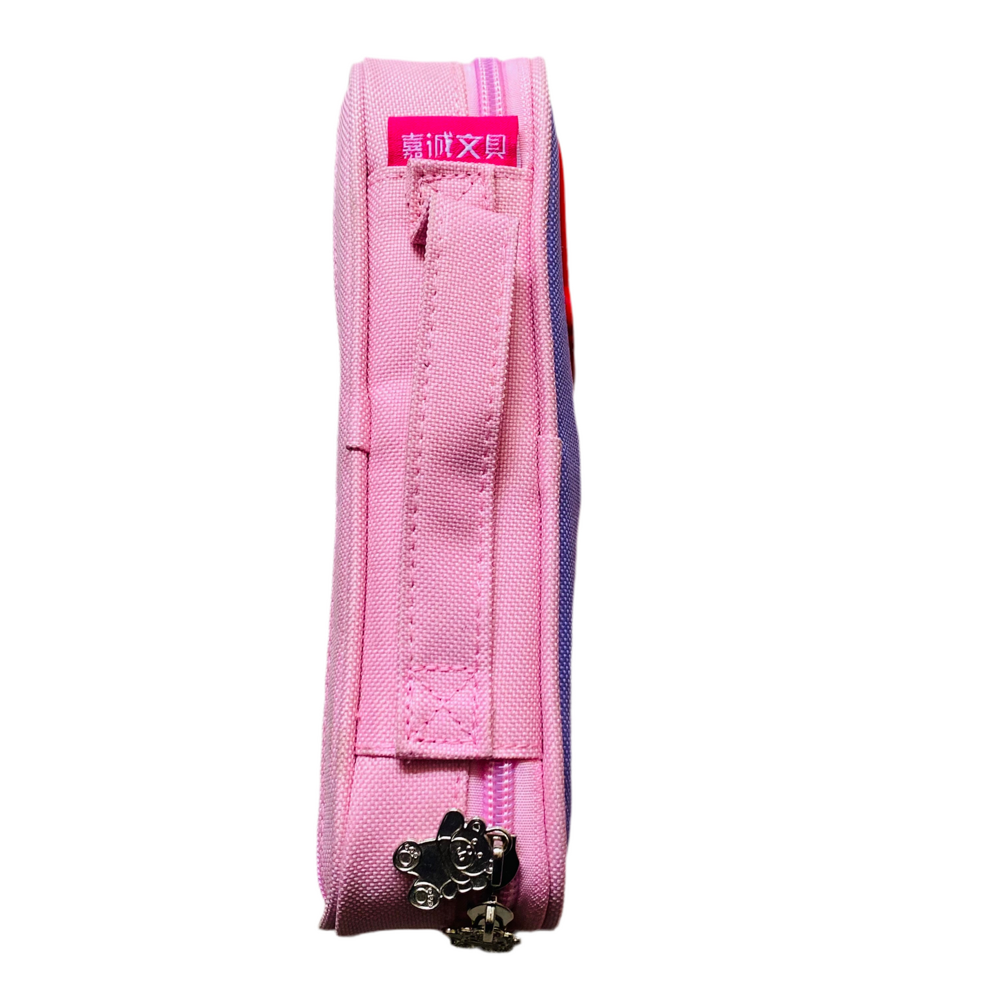 Cartoon Soldier Multipurpose Zipper Case – Purple & Pink Character Design
