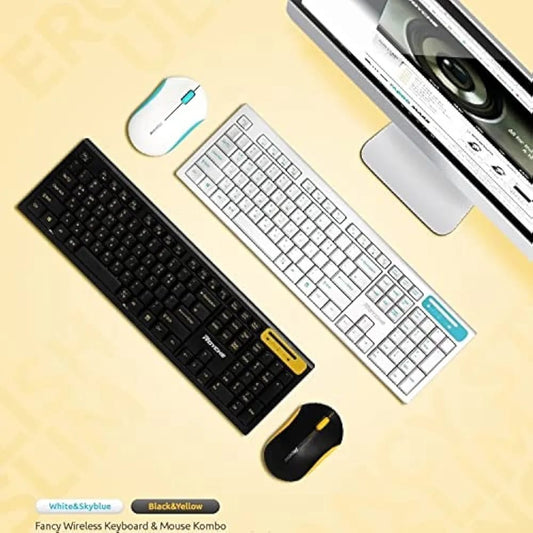 Royche Fancy Wireless Ultra Slim Keyboard and Rounding Fancy Mouse Kombos RX-3100 black