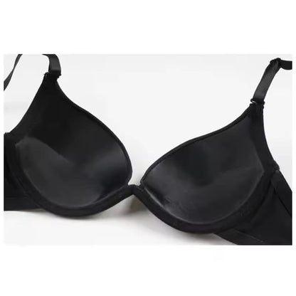 Black Color Small Bust Sexy Deep V Cup Bra For Women Push Up Lingerie Seamless Bralette Deep U Plunge Intimates Brassiere