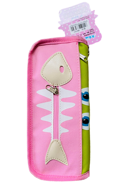 Cute Fishbone Pencil Case for Kids – Cartoon Zipper Pouch | School Stationery Organizer (Washable)