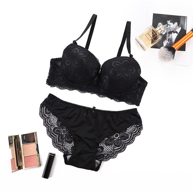 Floral Lace Underwire Lingerie Set