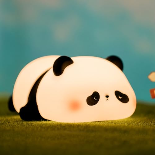 Rgb Panda Lamp Cute Rechargeable Sleeping Panda Night Light Silicone Nursery Lamp With Seven Color Changing