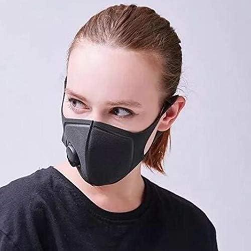 2 Pack Sponge Face Cover with Breathing Valve, Washable, Reusable, Face Cover – Protection from Dust, Pollen, Black
