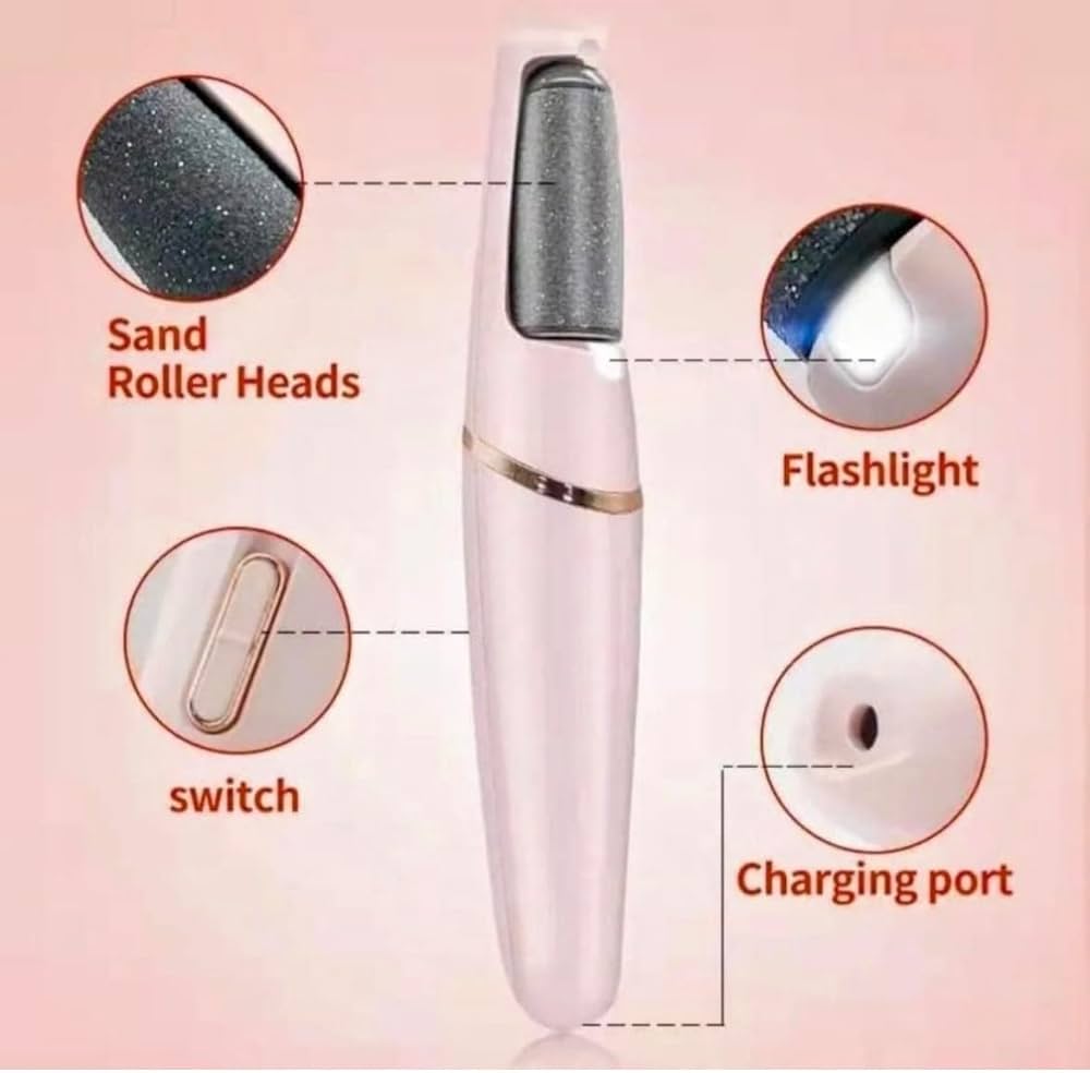 Pretty Girl Flawless Pedicure Electronic Tool - Gentle and Effective Foot Care for Removing Dead Skin, Calluses, and Achieving Salon-Smooth Feet