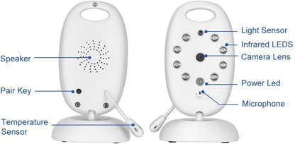 GHB Baby Monitor Video Baby Monitor  with Camera Wireless Baby Monitor 2.0" LCD Display Baby Lullaby Night Vision Temperature Monitoring 2 Way Talk