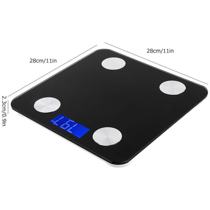 Andesfit Health ADF-B883 Wireless Portable Electronic Weight Scale Digital Body Fat Scale for Home Use Weighing Scale Electronic Bath Scales with High Precision Sensors Accurate Weight BLACK
