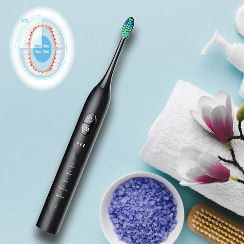 BAOVERI Electric Toothbrush with 8 Brush Heads for Adults&Kids, Ultrasonic Electric Toothbrushes, 5 Modes & 3 Intensity Levels