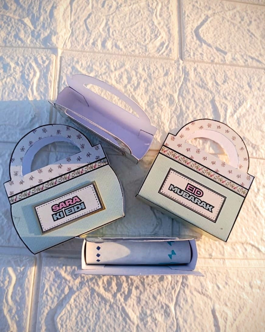 Personalized Handbag Eidi Envelopes – Custom Name Eid Money Holders (Set of 3)