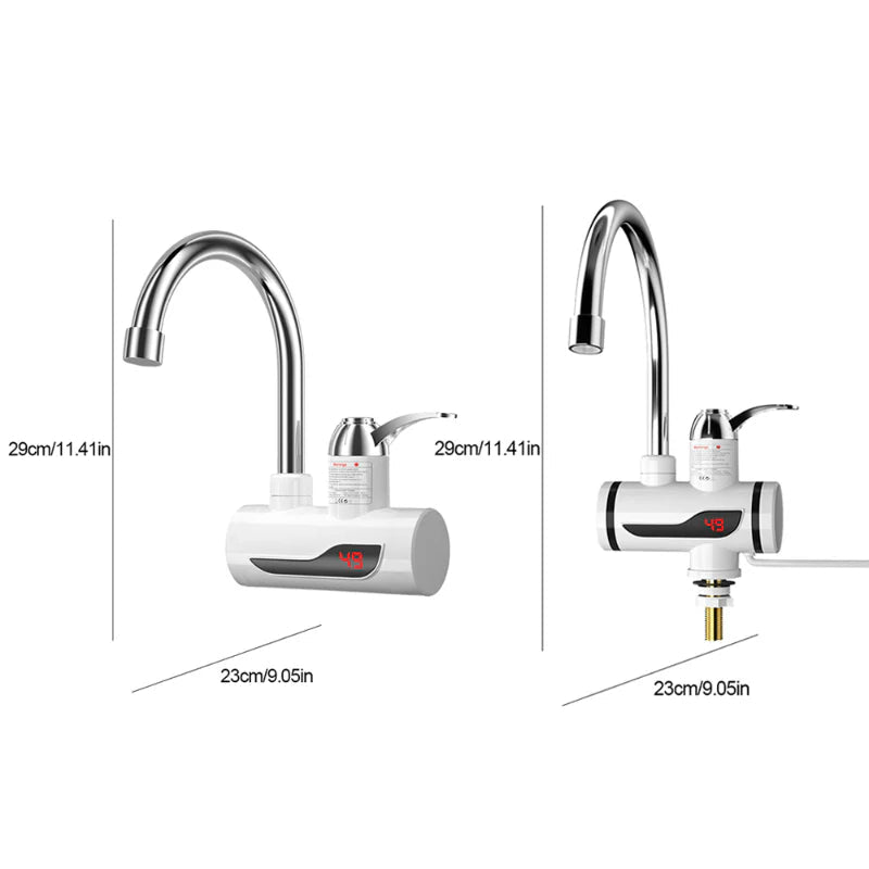 220V Hot Water Heater Faucet Instant Tankless Water Heater Electric Kitchen Bathroom Fast Heating Tap Water Faucet with LED Digital Display