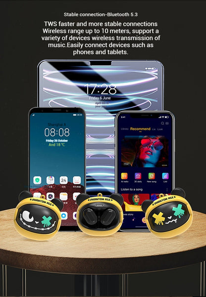 2025 New Rotating Face Changing Bluetooth Earphones Ultra Long Battery Life In Ear High Beauty G05d Low Latency Cute Earphones