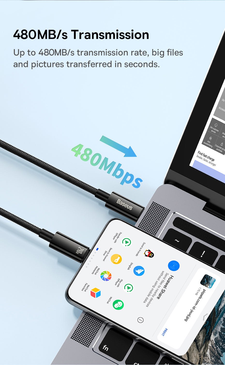 Baseus Tungsten Gold Fast Charging Data Cable Type C to Type C 240W