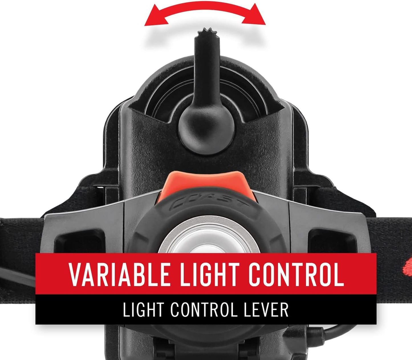 COAST® HL7 285 Lumen Utility LED Headlamp with Hinged Beam Adjustment and Hard Hat Compatibility with TWIST FOCUS™, Black