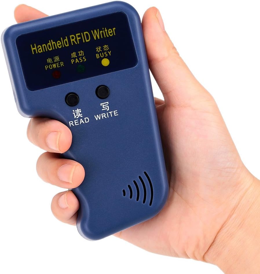 Handheld 125khz RFID Duplicator Key Copier Reader Writer ID Card Cloner Programmer + 6pcs Writable EM4305/T5577 Key Cards Keyfobs