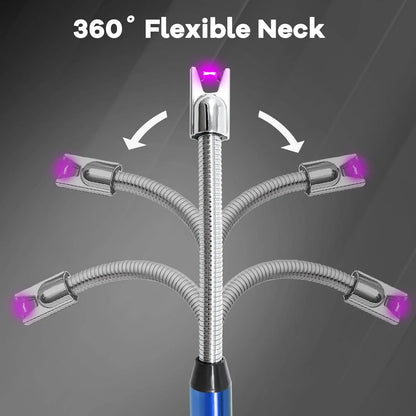 Rechargeable Electric Gas Lighter for Kitchen Cooking Gas Stove , 360° Flexible Neck Arc Lighter Plasma Flameless Windproof USB Lighter - 400 Uses in Single Charge