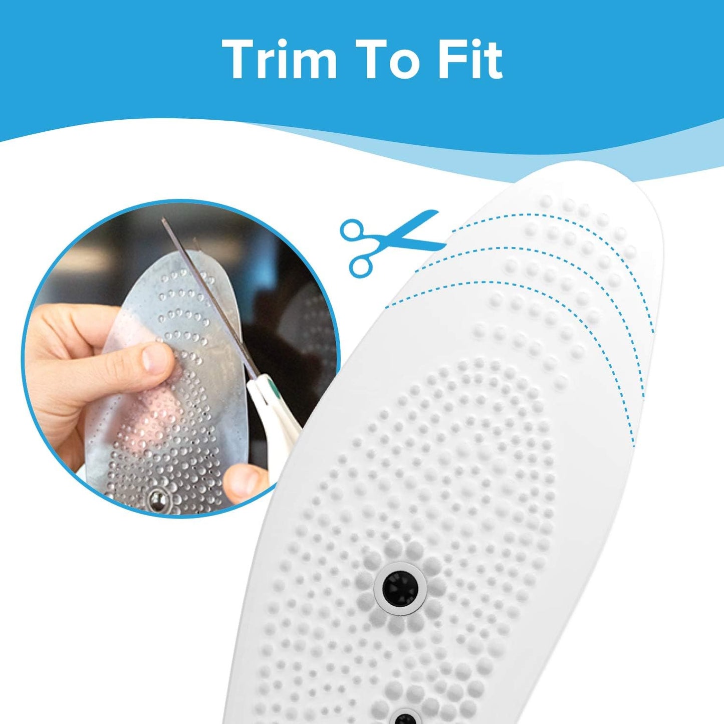 MindInSole Acupressure Magnetic Massage Foot Therapy Reflexology Pain Relief Shoe Insoles 1 Pair Washable One Size Fits All Men and Women