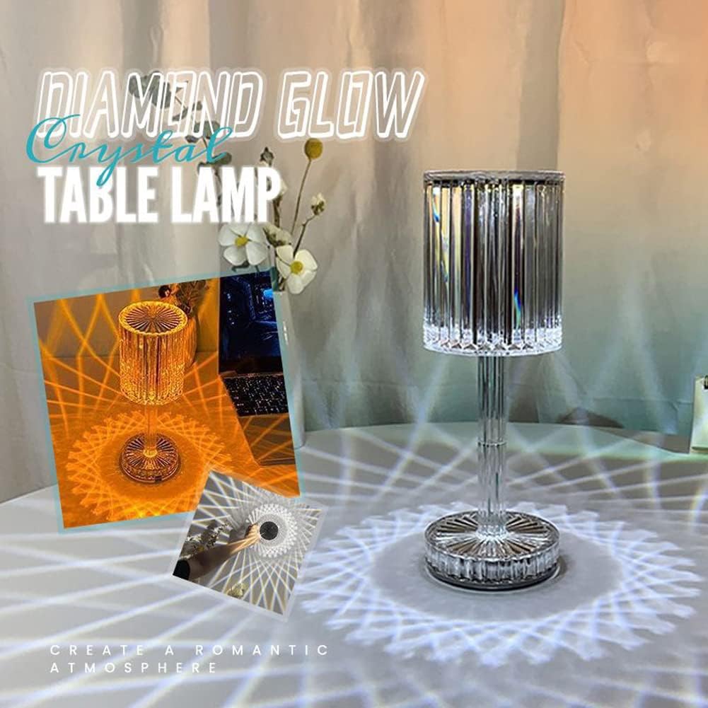 ZUICC USB Rose Shadow Crystal Lamp, LED Crystal Table Lamp, 16 Colours Touch and Dimmable Atmosphere Lamp with Remote Control, RGB Colour Changing Bedside Lamp for Living Room Bedroom