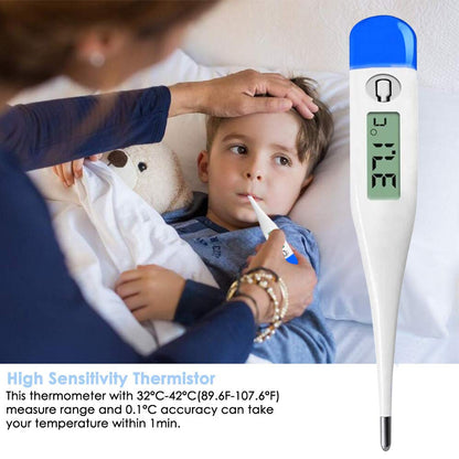 HK-901 | Digital Thermometer | Accurate, Fast, Easy to Read Digital Body Thermometers Adult Medical Digital LCD Temporal Thermometer Oral, Rectal, Underarm Thermometer Waterproof Basal Thermometer for Adults, Baby or Kids or Pet