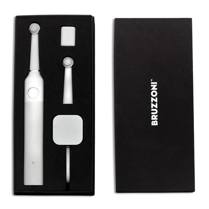 Bruzzoni Electric Toothbrush, White, Scandinavian Design Strong on Plaque Removal