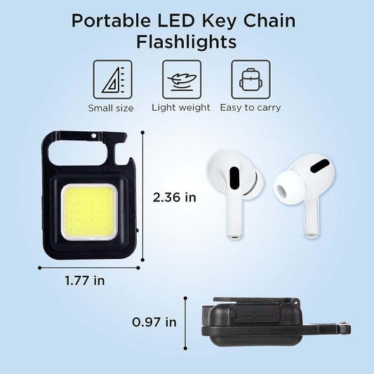 Small Flashlight, Keychain Work Light, USB Rechargeable, Mini LED Handheld Flashlight, 3 Light Modes Portable Pocket Light for Valentine's Day Gift Camping Emergency Fishing, Metal