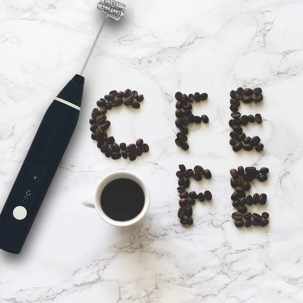 Rechargeable Coffee Beater Foam Maker with Double Whisk, Upgraded 3 Speeds Frother Handheld for Milk Coffee, Latte, Matcha