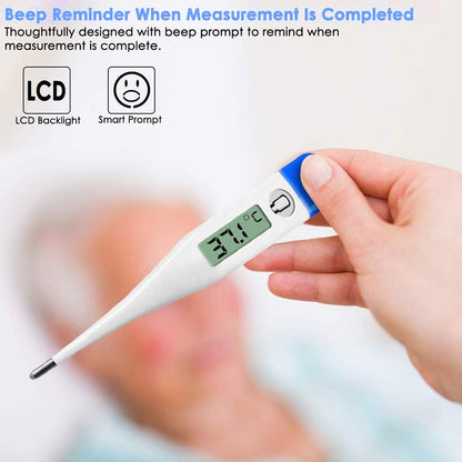 HK-901 | Digital Thermometer | Accurate, Fast, Easy to Read Digital Body Thermometers Adult Medical Digital LCD Temporal Thermometer Oral, Rectal, Underarm Thermometer Waterproof Basal Thermometer for Adults, Baby or Kids or Pet